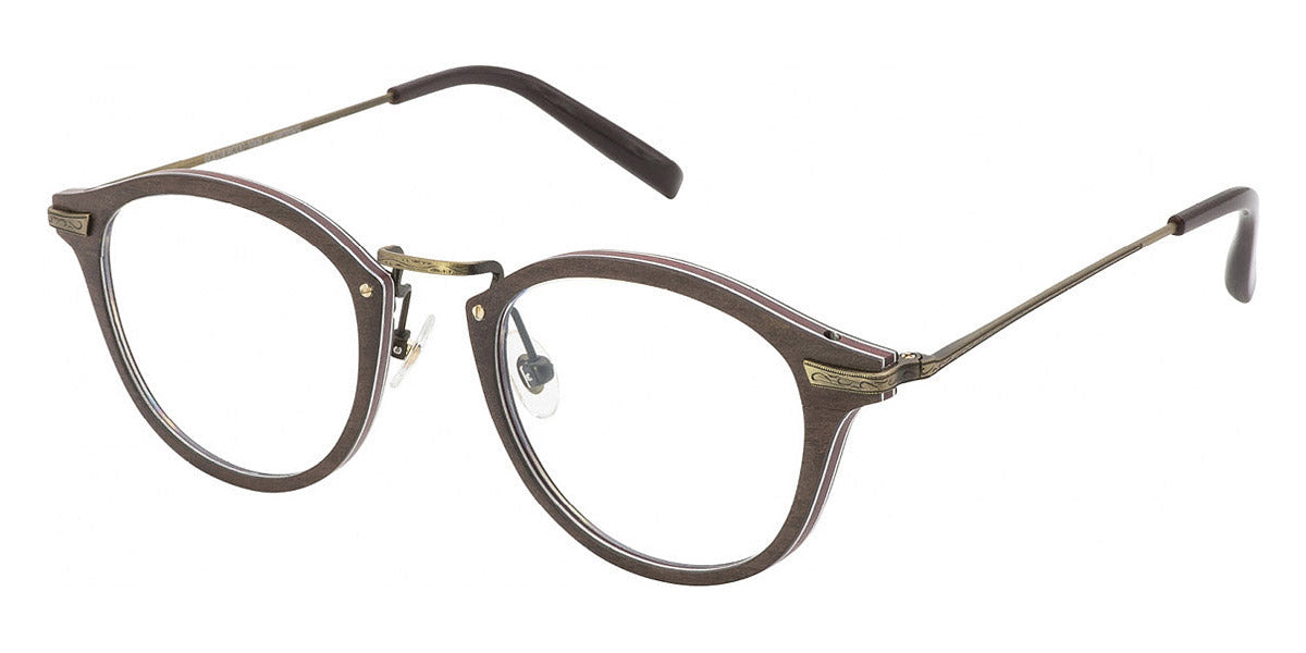 Gold & Wood® BORA 02 G&W BORA 02 02 47 - 02 - Antique Gold/Brown Tanganyika/Burgundy Bolivar Eyeglasses