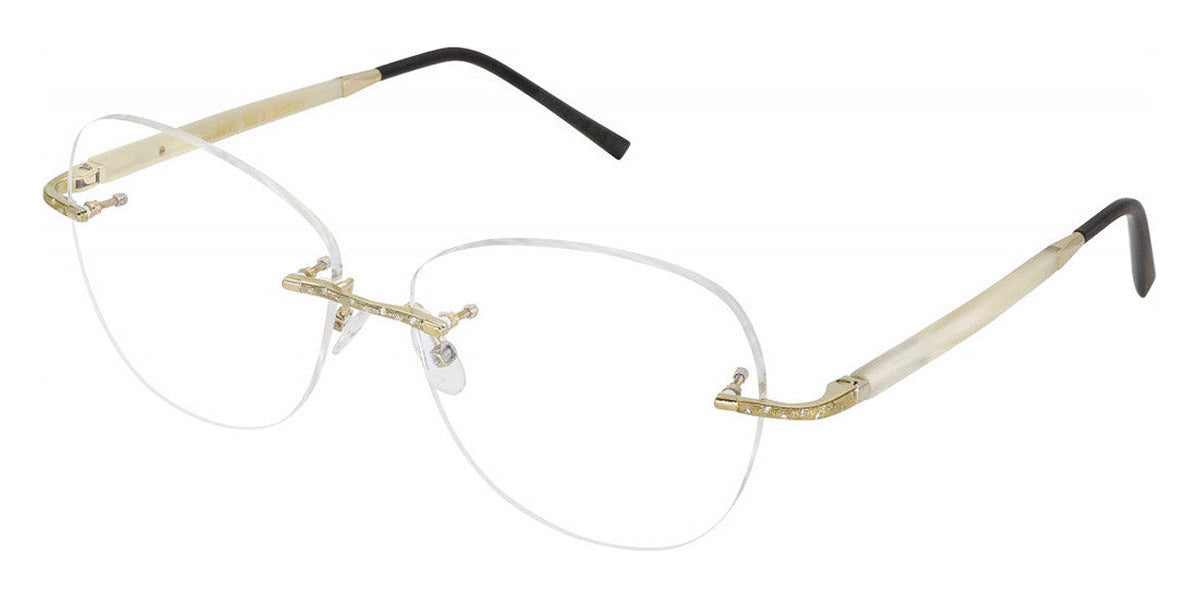 Gold & Wood® BOURGEOISE 11 G&W BOURGEOISE 11 D 11 01 CB24 - D.11.01.CB24 Solid White Gold (about 8,5 grams) - 24 White Brilliant Cut Diamonds Eyeglasses