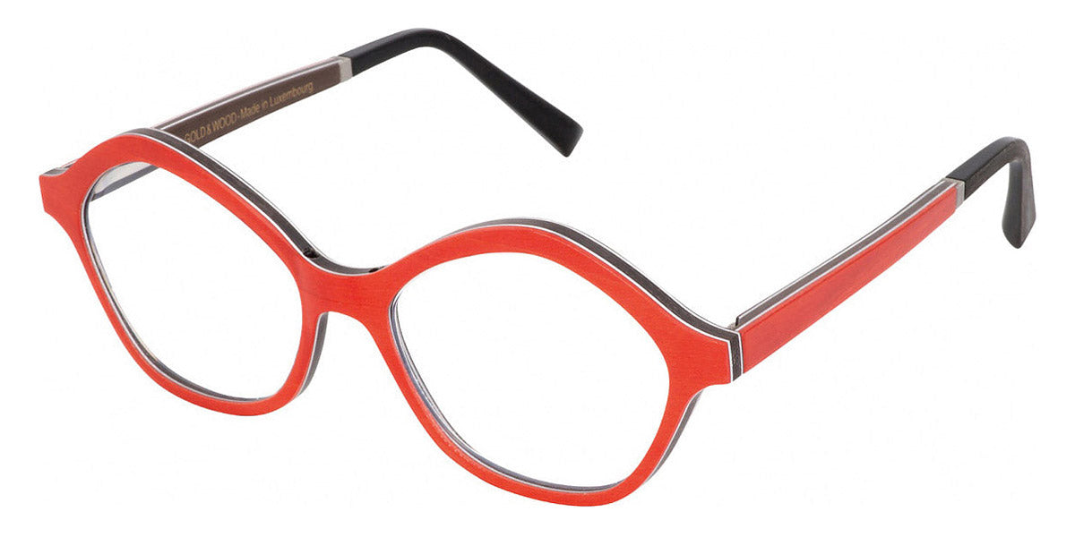 Gold & Wood® CARLA G&W CARLA 41 50 - 41 - Glossywood/Coral Bolivar/Brown Tanganyika Eyeglasses