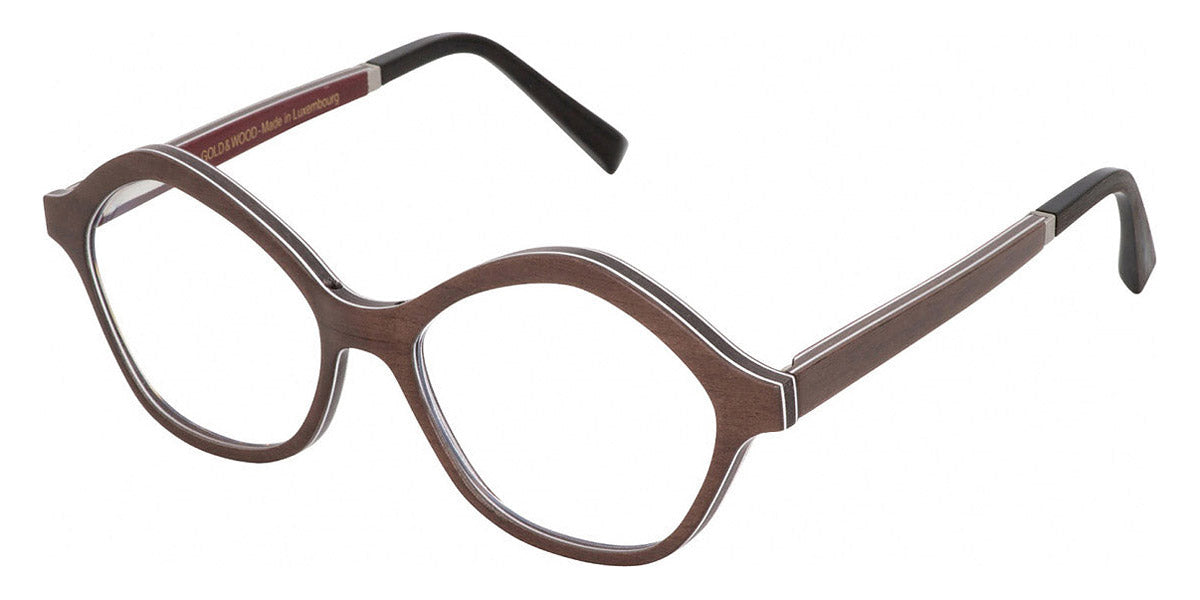 Gold & Wood® CARLA G&W CARLA 42 50 - 42 - Glossywood/Brown Tanganyika/Burgundy Bolivar Eyeglasses