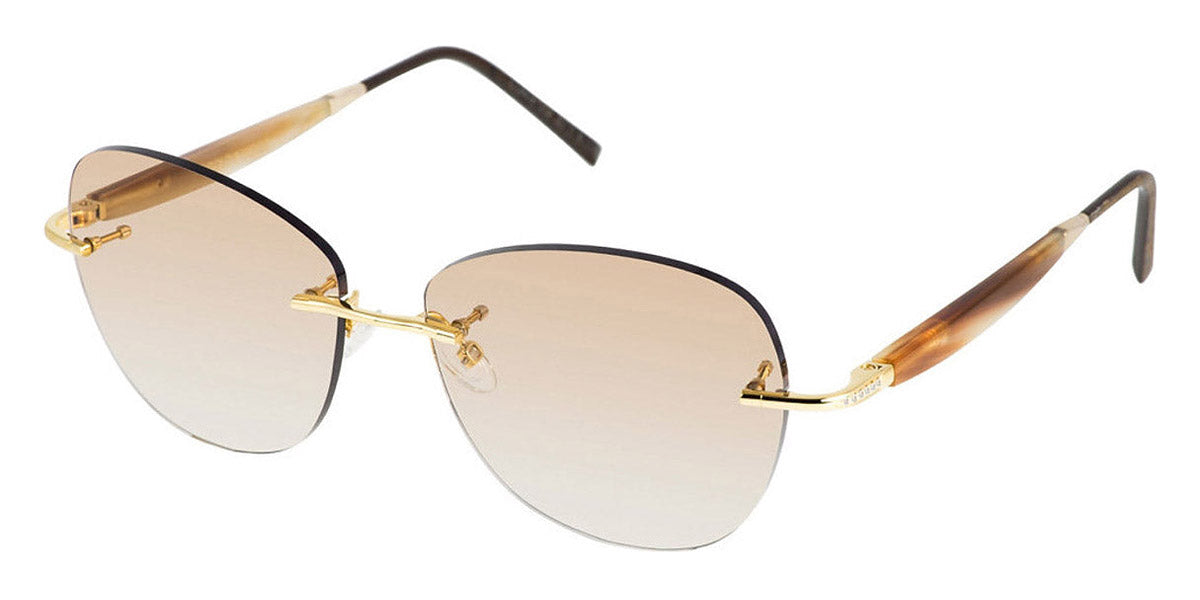 Gold & Wood® COMTESSE 12 G&W COMTESSE 12 D 10 01 CB41 - D.10.01.CB41 Champagne Gold (9,2 gr approx.) - 12 White Brilliant Cut Diamonds Sunglasses