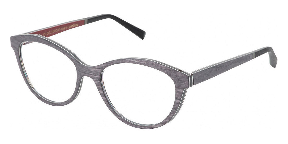 Gold & Wood® DEA G&W DEA 03 52 - 03 - Grey Oak/Burgundy Bolivar Eyeglasses