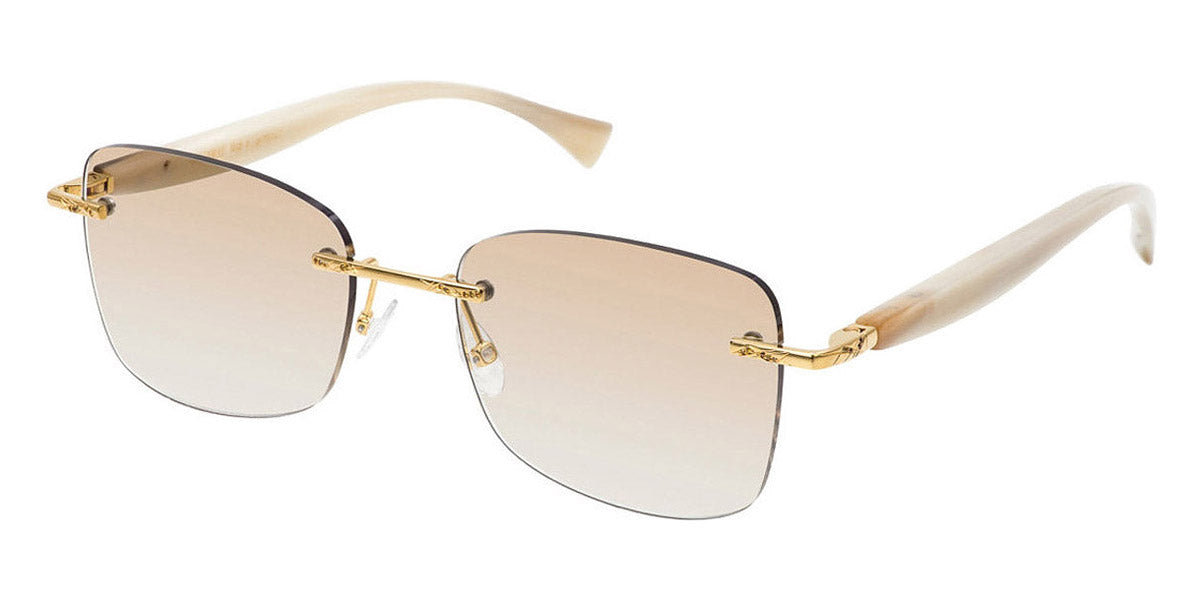 Gold & Wood® DUCHESSE 01 G&W DUCHESSE 01 DC 12 05 CB40 - DC.12.05.CB40 Yellow Gold Plated - 30 Cognac Brilliant Cut Diamonds (0,07 ct approx.) Sunglasses