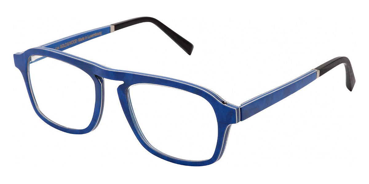 Gold & Wood® ERIS 02 G&W ERIS 02 42 52 - 42 - Glossywood/Blue Madrona Burl/Electric Blue Birch Eyeglasses