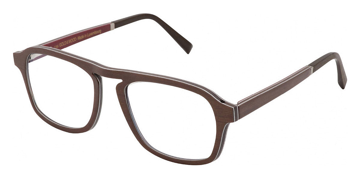 Gold & Wood® ERIS 02 G&W ERIS 02 43 52 - 43 - Glossywood/Brown Tanganyika/Burgundy Bolivar Eyeglasses