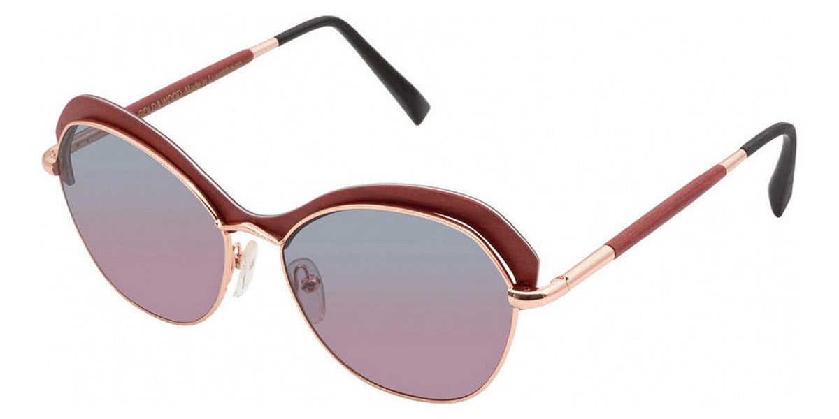 Gold & Wood® EVA 02 G&W EVA 02 02 56 - 02 - Shiny rose gold / Burgundy Bolivar / Aluminium  Sunglasses