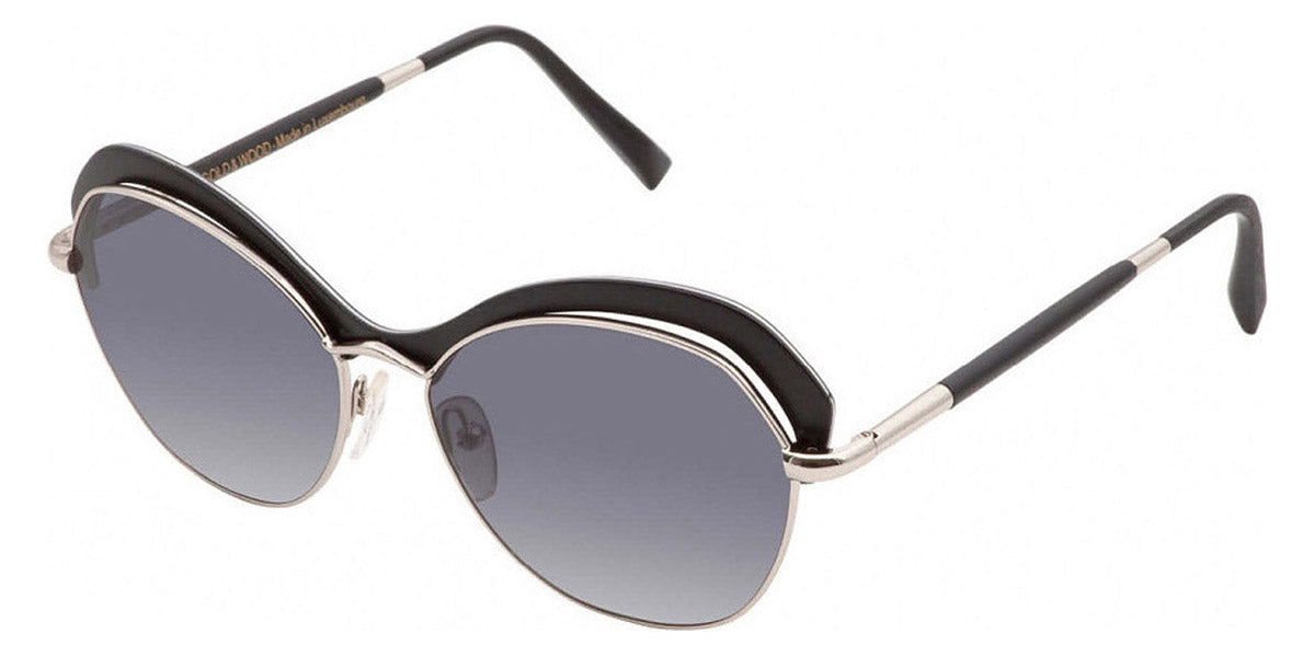 Gold & Wood® EVA 02 G&W EVA 02 03 56 - 03 - Shiny palladium / Ebony Tanganika / Aluminium  Sunglasses