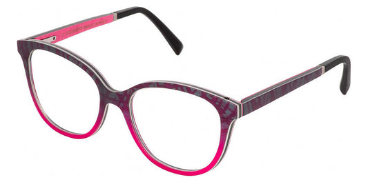 Gold & Wood® GAIA 01 G&W GAIA 01 05 52 - 05 - Silk/Grey Bolivar/Fuchsia Curly Maple Eyeglasses