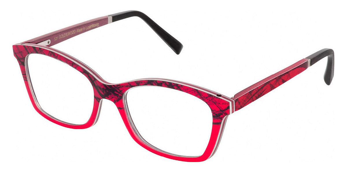 Gold & Wood® GAIA 02 G&W GAIA 02 05 52 - 05 - Silk/Burgundy Bolivar/Red Pepper Bird's Eye Maple Eyeglasses