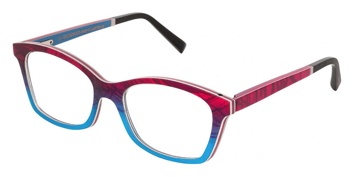 Gold & Wood® GAIA 02 G&W GAIA 02 07 52 - 07 - Silk/Burgundy Bolivar/Electric Blue Birch Eyeglasses