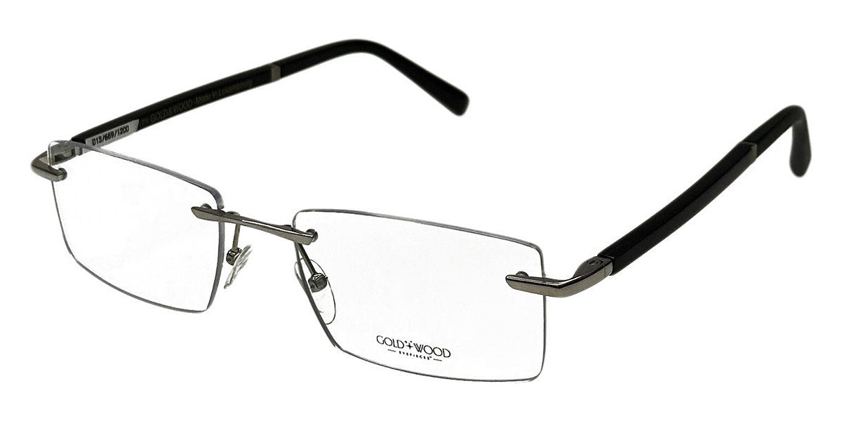 Gold & Wood® MERCURE 04 G&W MERCURE 04.16.Cm71.M 55 - 04.16.Cm71.M - Shiny Palladium/Marbled Black Horn Eyeglasses