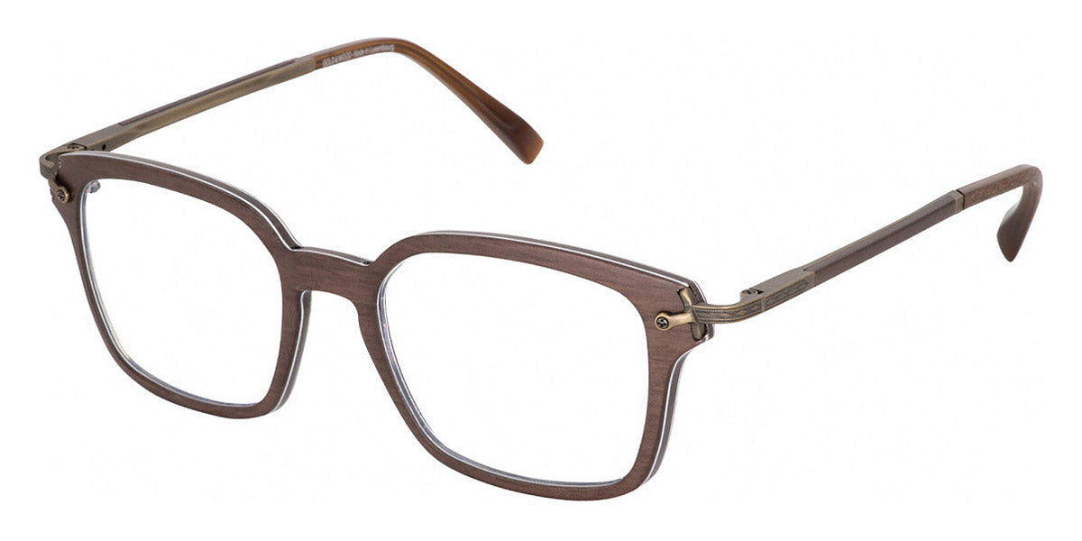 Gold & Wood® KEPLER G&W KEPLER 02 50 - 02 - Antic Gold/Brown Tanganyika/Burgundy Bolivar Eyeglasses