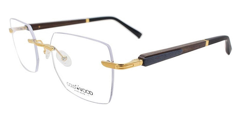 Gold & Wood® Kuma 02 G&W KUMA 02 JeMj-m 06  - 02-K06-A80-JeMj Col 06 Gold champagne SHINY Eyeglasses