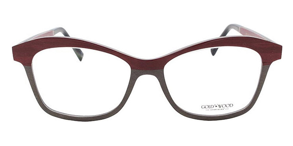 Gold & Wood® MELISSA G&W MELISSA 40 51 - 40 - Burgundy Bolivar/Grey Bird's Eye Maple/Grey Bolivar/Red Bird's Eye Maple Eyeglasses