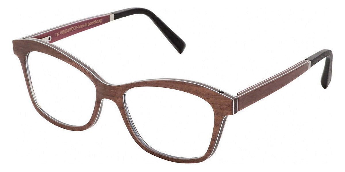 Gold & Wood® MELISSA G&W MELISSA 42 51 - 42 - Brown Tanganyika/Brown Bubinga/Burgundy Bolivar Eyeglasses