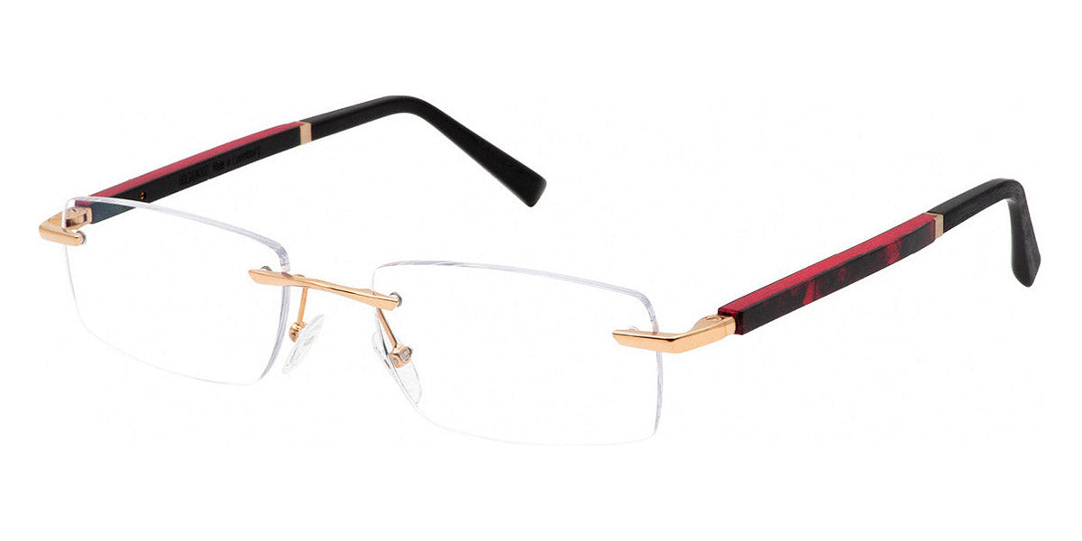 Gold & Wood® MERCURE 09 G&W MERCURE 09.6.W03.74 54 - 09.6.W03.74 - Shiny Champagne Gold/Black Washiwood/Red Cherry Bolivar/Ebony Tanganyika Eyeglasses