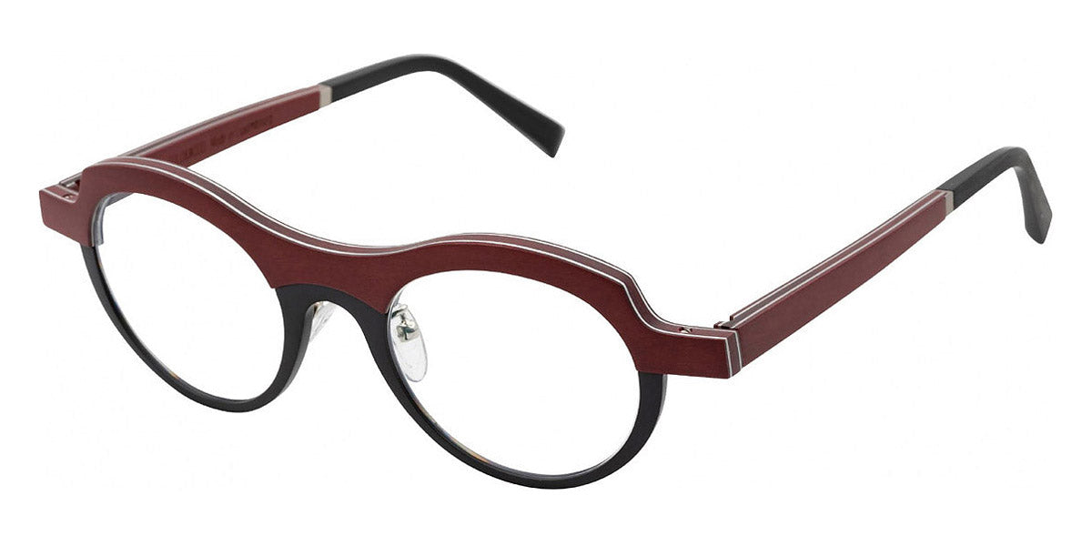 Gold & Wood® NICE G&W NICE 03 45 - 03 - Anodized Black/Burgundy Eyeglasses