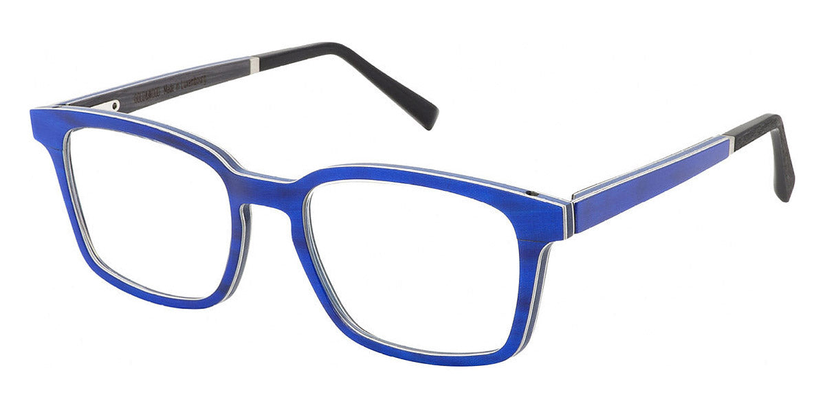 Gold & Wood® NODUS G&W NODUS 01 51 - 01- Blue Shibori Silk/Electric Blue Bolivar/Grey Oak Eyeglasses