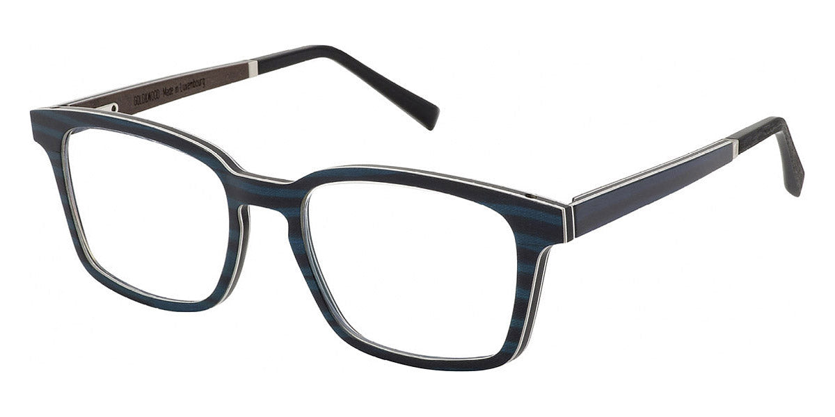 Gold & Wood® NODUS G&W NODUS 03 51 - 03 - Peacock Shibori Silk/Ebony Tanganyika/Brown Tanganyika Eyeglasses