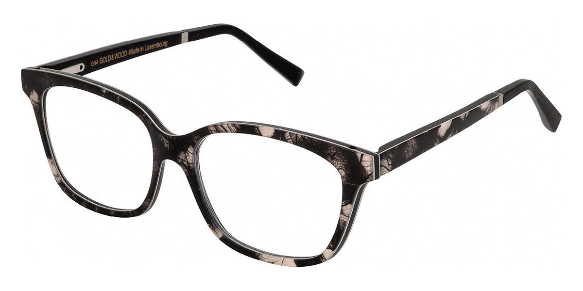 Gold & Wood® NORA G&W NORA 31 53 - 31 - White Curly Maple/Black Washiwood/Aluminum Eyeglasses