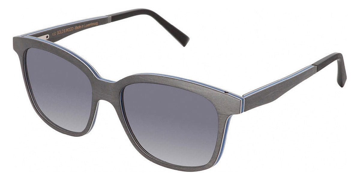 Gold & Wood® NORMA G&W NORMA 02 57 - 02 - Grey Bolivar/Electric Blue Birch Eyeglasses