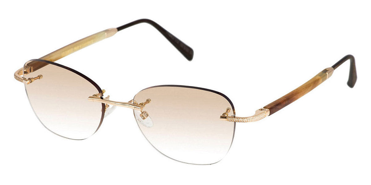 Gold & Wood® PRINCESSE 02 G&W PRINCESSE 02 D 02 03 CB4 - D.02.03.CB4 Pink Gold Plated - 100 White Brilliant Cut Diamonds (0,3 ct approx.) Sunglasses