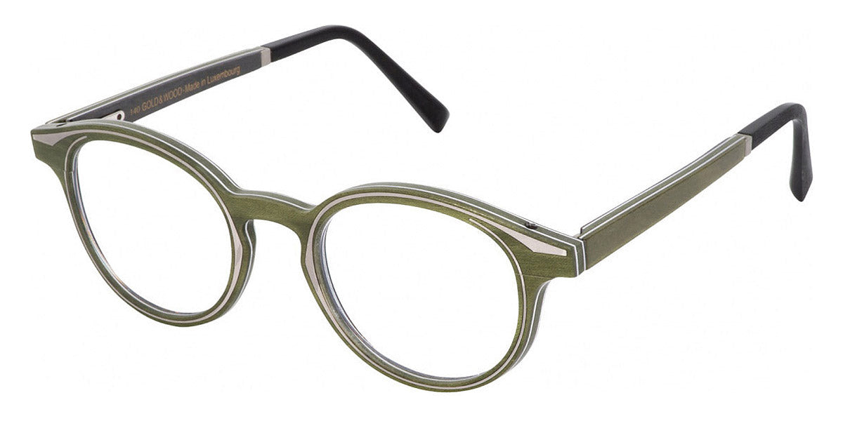 Gold & Wood® RAN G&W RAN 62 47 - 62 - Graphywood/Cactus Green Bolivar/Grey Bolivar Eyeglasses