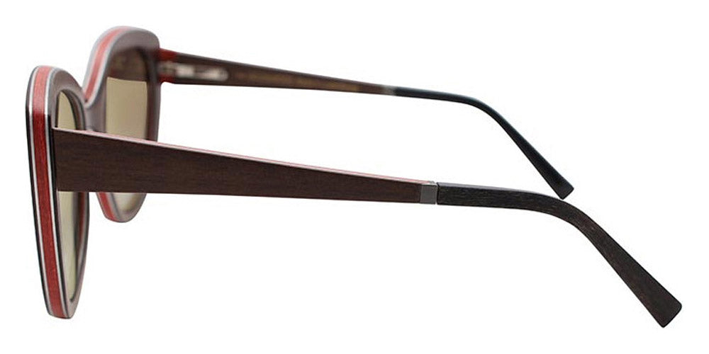 Gold & Wood® SABAH G&W SABAH 03 55 - 03 - Brown Tanganyika/Coral Bolivar with Polarized Grey Gradient Eyeglasses