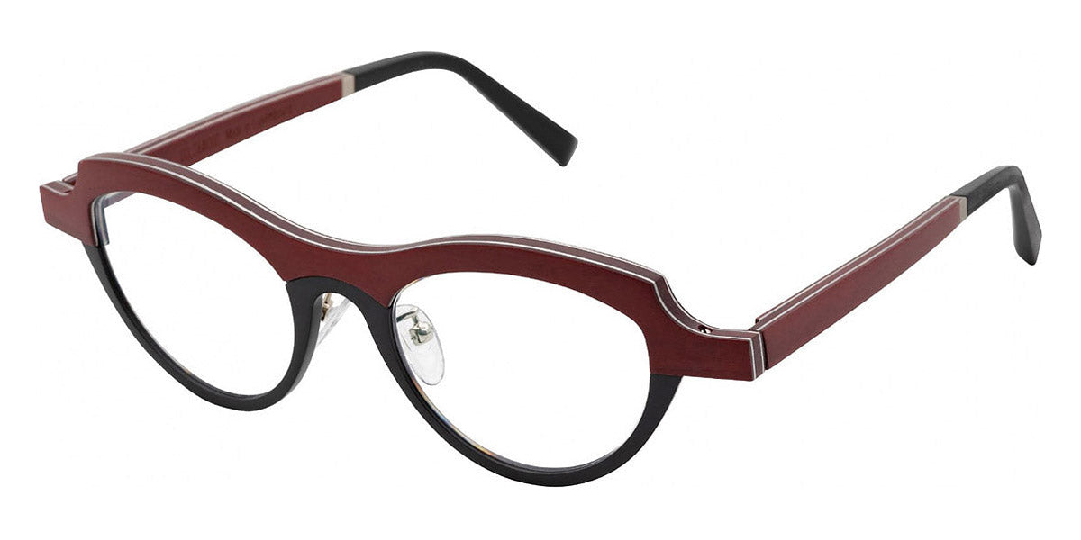 Gold & Wood® SANTORINI G&W SANTORINI 03 47 - 03 - Anodized Black/Burgundy Eyeglasses