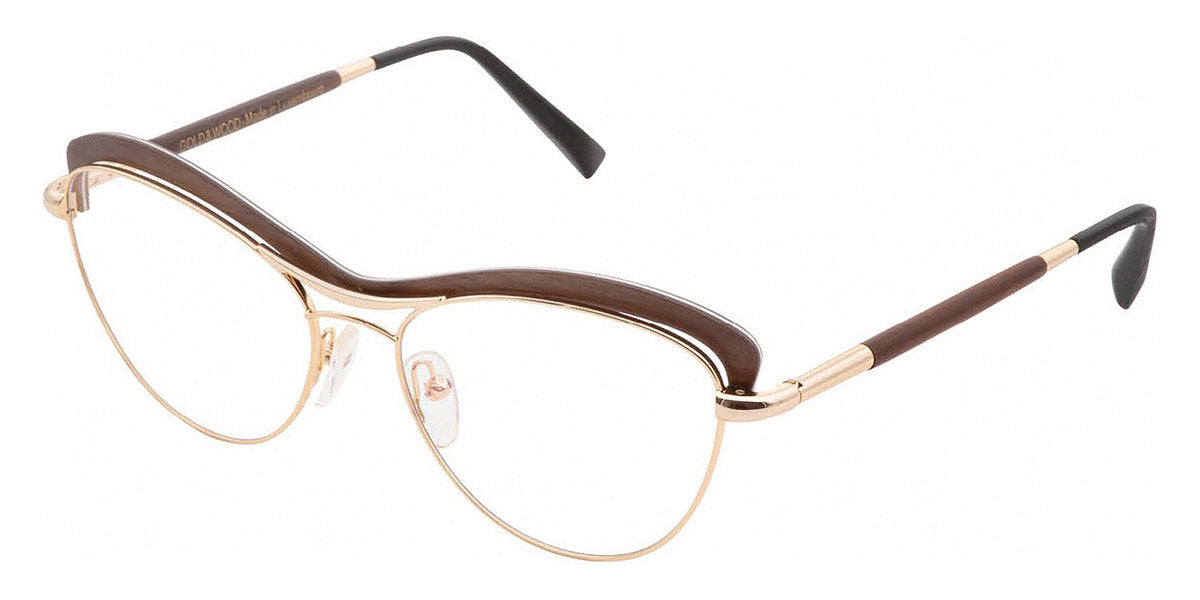 Gold & Wood® STELA 02 G&W STELA 02 01 54 - 01 - Champagne Gold/Brown Tanganyika Eyeglasses