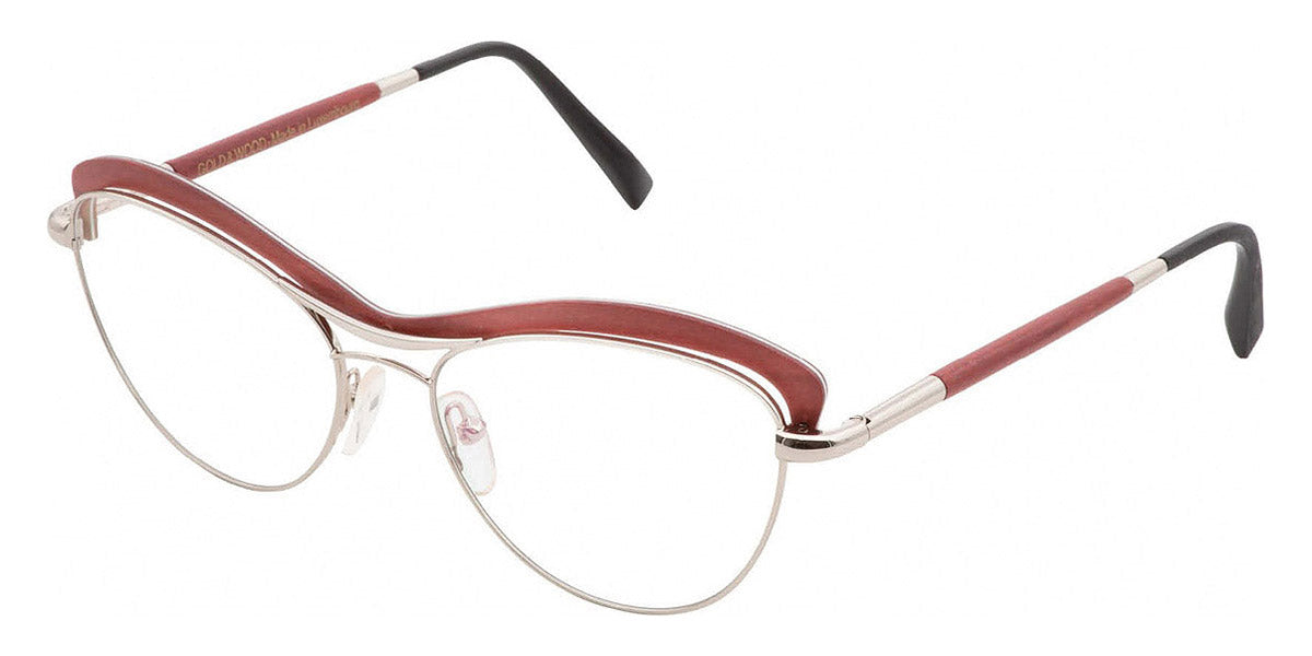 Gold & Wood® STELA 02 G&W STELA 02 03 54 - 03 - Palladium/Burgundy Bolivar Eyeglasses