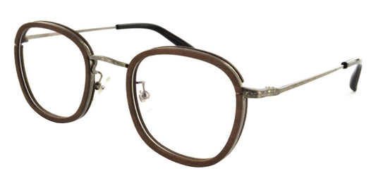 Gold & Wood® TITAN 02 G&W TITAN 02 03 46 - 03 - Brushed Gun/Brown Tanganyika Eyeglasses