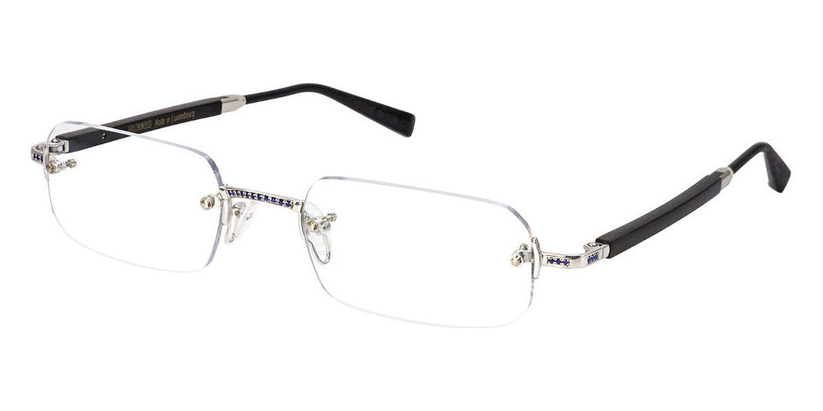 Gold & Wood® VENDOME 01 G&W VENDOME 01 S 08 02 CM4 - S.08.02.CM4 White Gold Plated - 23 Brilliant Cut Sapphires (0,54 ct approx.) Eyeglasses