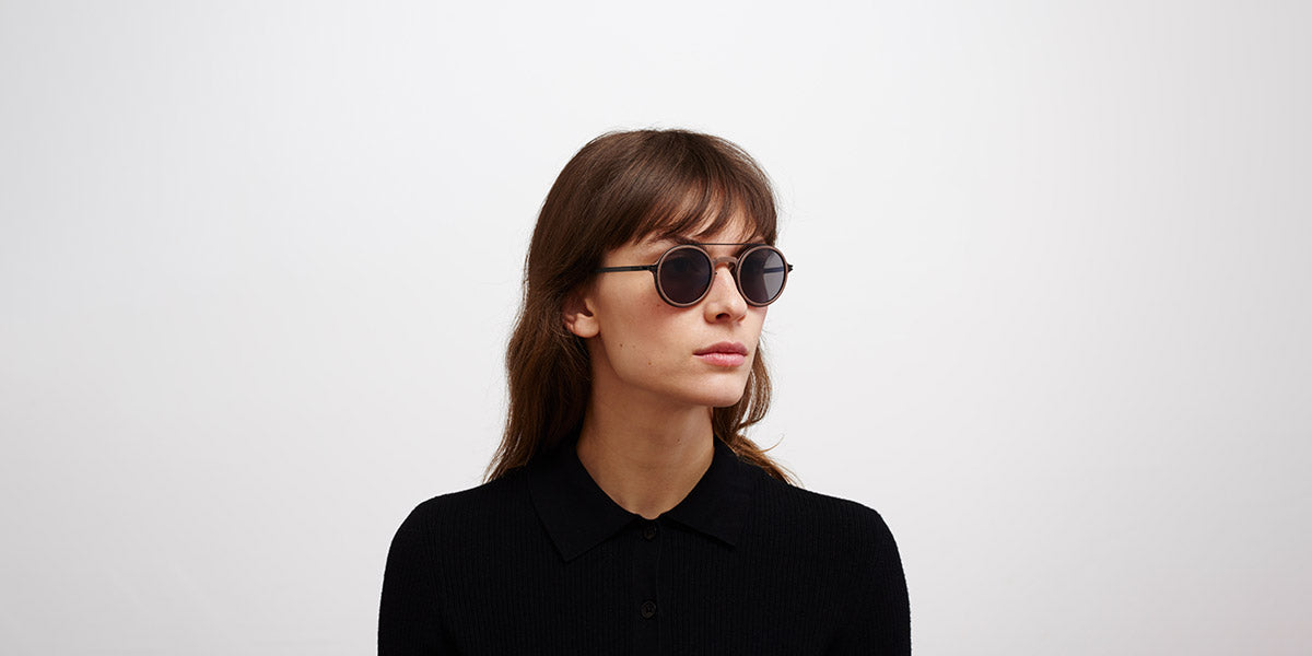 Mykita® HEMLOCK MYK HEMLOCK MH63 Cashmere Grey/Black / Polarized Pro Hi-Con Grey 46 - MH63 Cashmere Grey/Black / Polarized Pro Hi-Con Grey Sunglasses