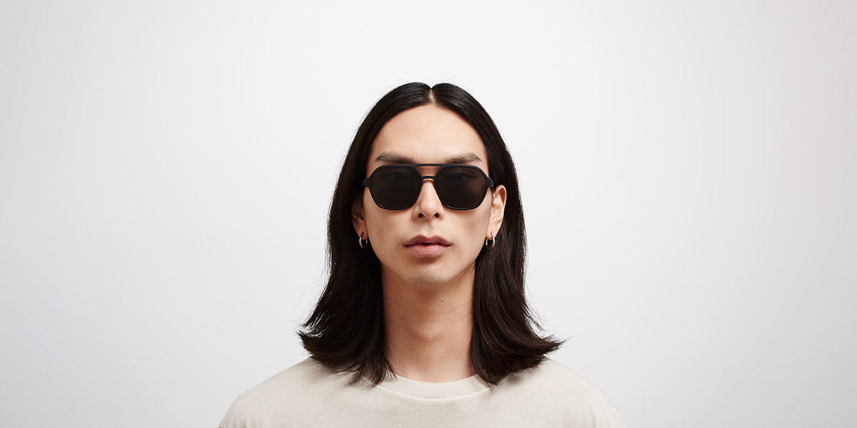 Mykita® HYDRA MYK HYDRA MD1 Pitch Black / Dark Grey Solid 57 - MD1 Pitch Black / Dark Grey Solid Sunglasses