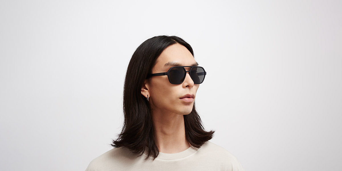 Mykita® HYDRA MYK HYDRA MD1 Pitch Black / Dark Grey Solid 57 - MD1 Pitch Black / Dark Grey Solid Sunglasses