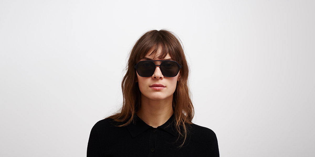 Mykita® HYDRA MYK HYDRA MD1 Pitch Black / Dark Grey Solid 57 - MD1 Pitch Black / Dark Grey Solid Sunglasses