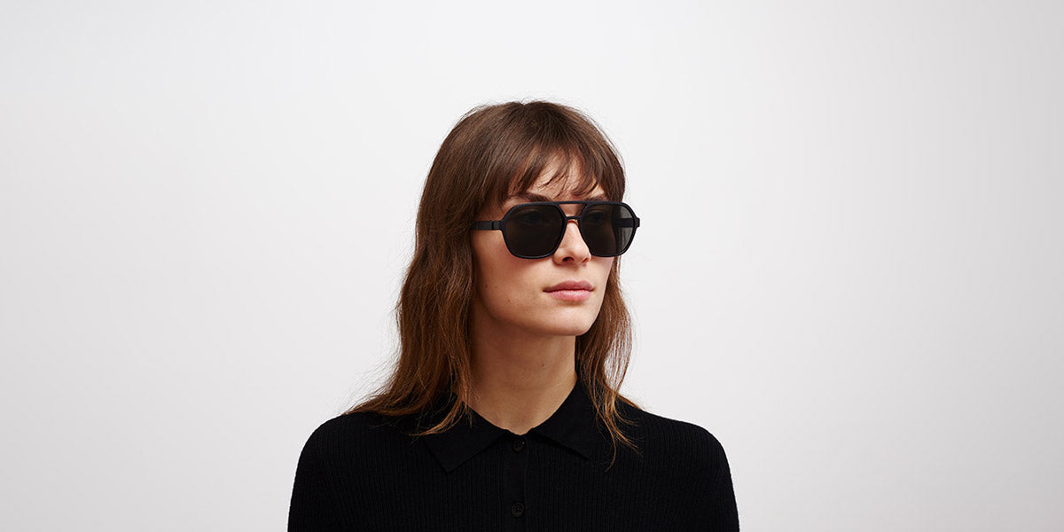 Mykita® HYDRA MYK HYDRA MD1 Pitch Black / Dark Grey Solid 57 - MD1 Pitch Black / Dark Grey Solid Sunglasses