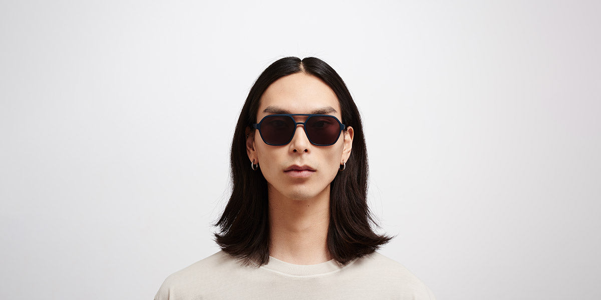 Mykita® HYDRA MYK HYDRA MD34 Indigo / Brown Solid 57 - MD34 Indigo / Brown Solid Sunglasses