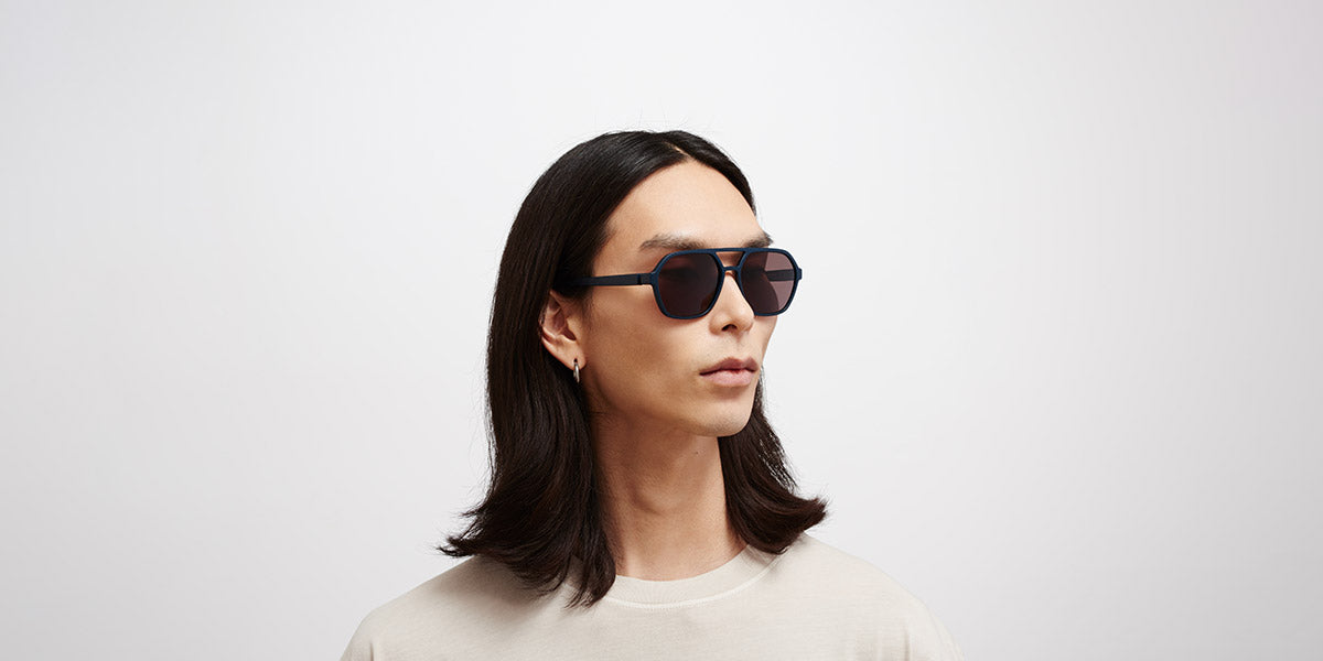 Mykita® HYDRA MYK HYDRA MD34 Indigo / Brown Solid 57 - MD34 Indigo / Brown Solid Sunglasses