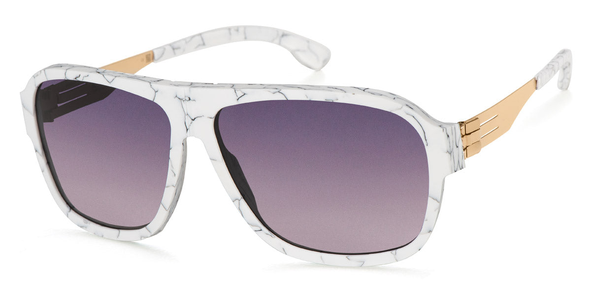 Ic! Berlin® Power Law White Marble Rough 62 Sunglasses