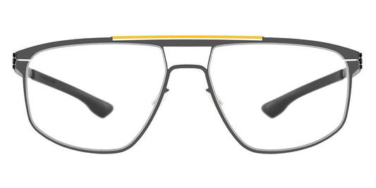 Ic! Berlin® AMG 08 Yellow Bridge-Gun-Metal 56 Eyeglasses