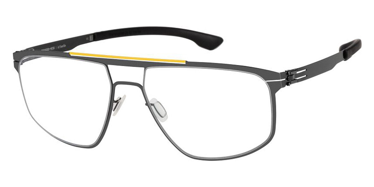 Ic! Berlin® AMG 08 Yellow Bridge-Gun-Metal 56 Eyeglasses