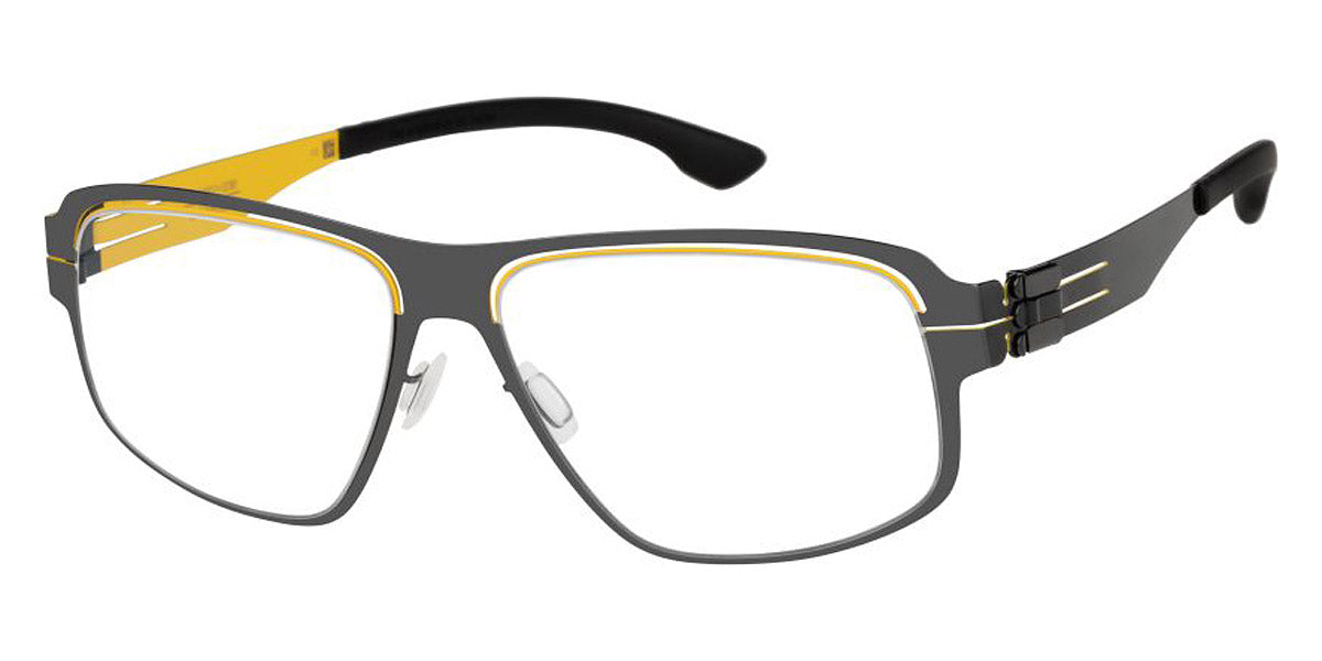 Ic! Berlin® AMG 09 Yellow Brow-Gun-Metal 55 Eyeglasses