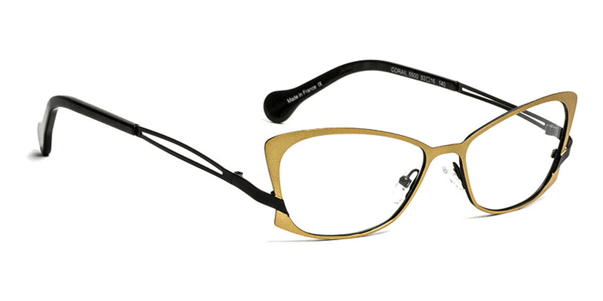 J.F. Rey® Corail JR Corail 5500 53 - 5500 Gold/Shiny Black Eyeglasses