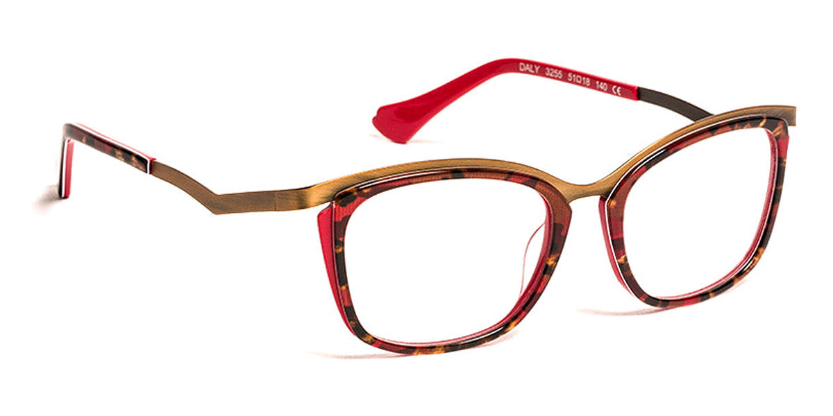 J.F. Rey® Daly JR Daly 3255 51 - 3255 Red Panther/Gold Brushed Eyeglasses