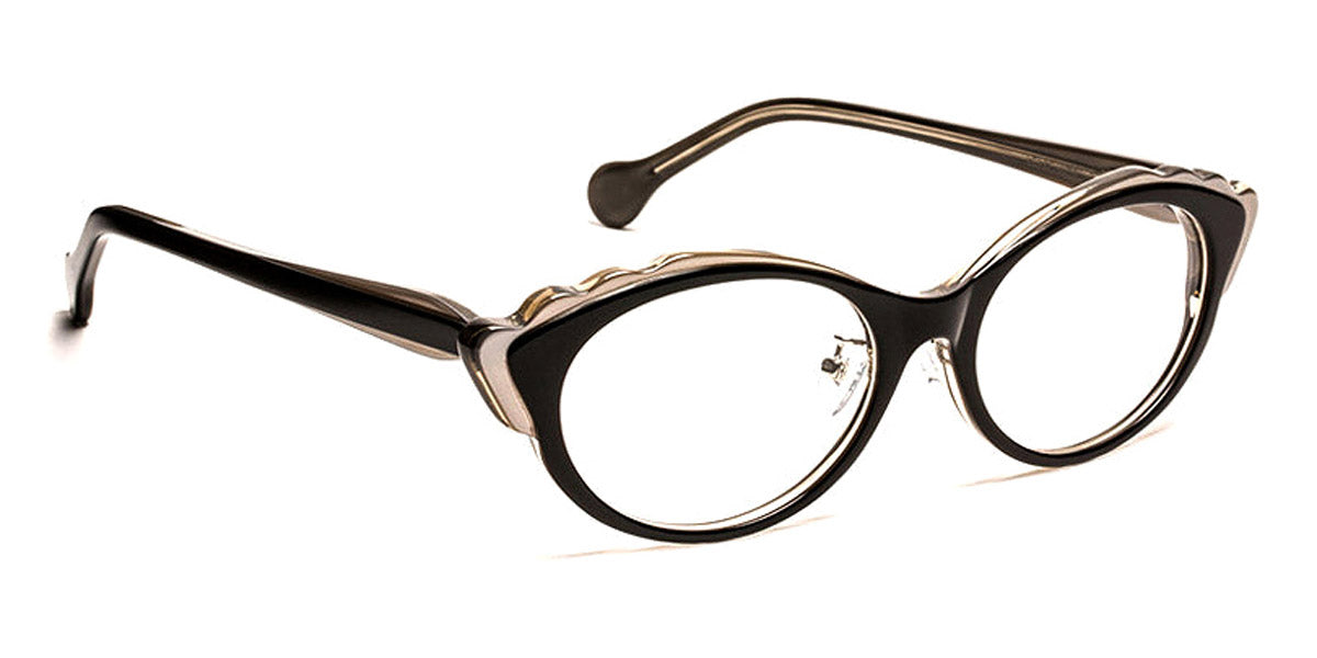 J.F. Rey® Elfe JR Elfe 0010 52 - 0010 Black/White with Crystal Stones Eyeglasses