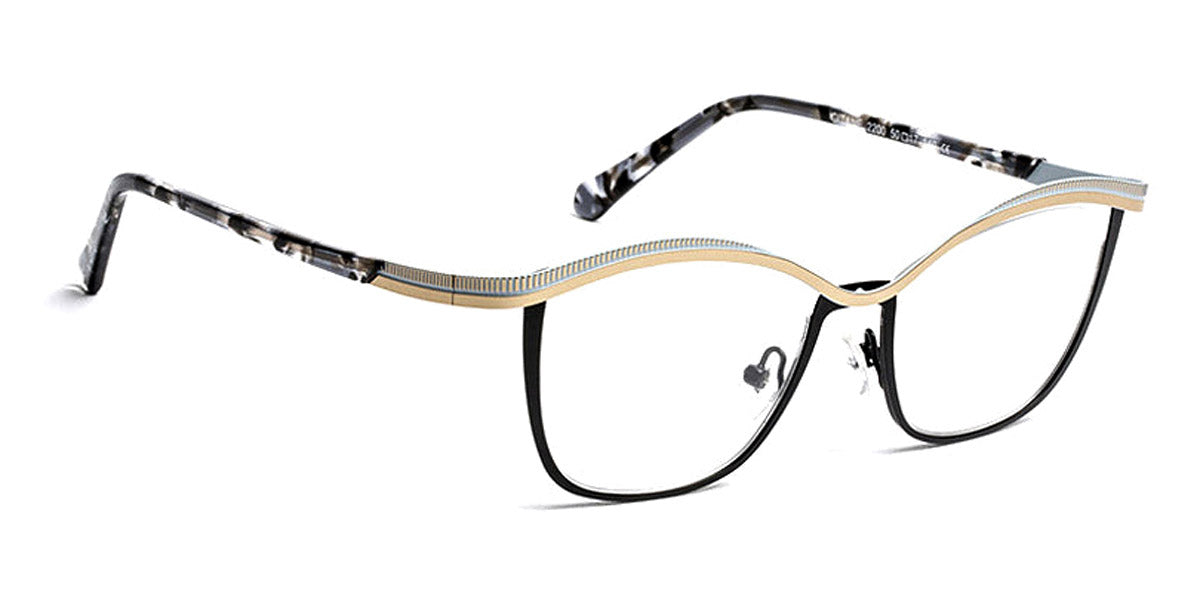 J.F. Rey® Gitane JR Gitane 2200 50 - 2200 Shiny Gold/Light Blue/Satin Black Eyeglasses