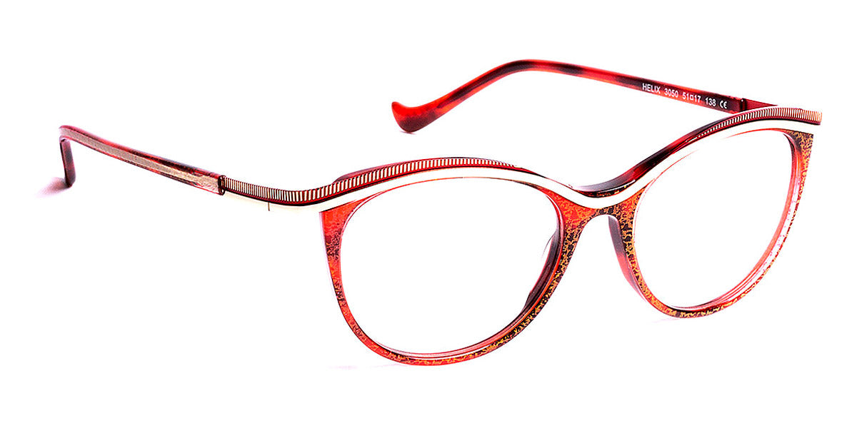 J.F. Rey® Helix JR Helix 3050 51 - 3050 Red Sparkling Demi/Gold/Red Eyeglasses