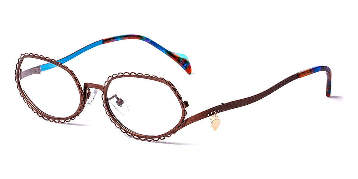 J.F. Rey® Ikone JR Ikone 9020 50 - 9020 Satined Brown/Satined Turquoise Eyeglasses